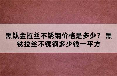 黑钛金拉丝不锈钢价格是多少？ 黑钛拉丝不锈钢多少钱一平方